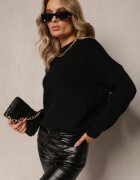 studio eleven Pulover Negru Golf din tricot striat Ervanna