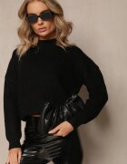 studio eleven Pulover Negru Golf din tricot striat Ervanna
