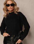 studio eleven Pulover Negru Golf din tricot striat Ervanna