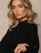 studio eleven Pulover Negru Golf din tricot striat Ervanna