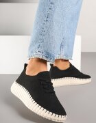 super mode Adidași Negri cu Platformă Reliefată cu Partea Superioară Ajurată Ronfira