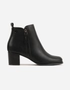 super mode Botine joase cu toc gros și fermoar decorativ Joceline Negre
