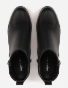 super mode Botine joase cu toc gros și fermoar decorativ Joceline Negre