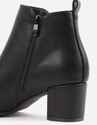 super mode Botine joase cu toc gros și fermoar decorativ Joceline Negre