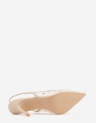 super mode Sandale Aurii Slingback cu toc cui din plasă Decorate cu Zirconiu Lilinyra