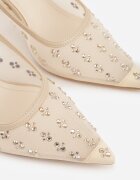 super mode Sandale Aurii Slingback cu toc cui din plasă Decorate cu Zirconiu Lilinyra