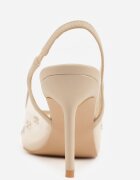 super mode Sandale Aurii Slingback cu toc cui din plasă Decorate cu Zirconiu Lilinyra