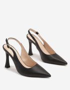 super mode Sandale Negre cu toc tip Slingback Dolandra