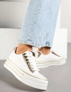super mode Tenisi Albi-Aurii cu Platformă Stil Casual Ravilne