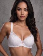  Sutien Alb cu Dantelă și Funcție Push Up Wifia