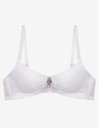  Sutien Alb Push Up cu Dantelă și Ornament Metalic Norirae