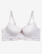  Sutien Alb Push-Up Decorat cu Dantelă și Inscripții cu Paiete Elisei