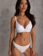  Sutien Alb Push Up Decorat cu Lanț cu Cristal Brinanna