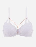  Sutien Alb Push Up Decorat cu Lanț cu Cristal Brinanna