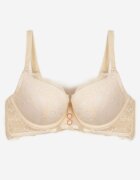  Sutien Bej deschis Push Up Decorat cu Dantelă Temirenna