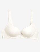  Sutien bej deschis push-up decorat cu model floral și fundiță Amaril