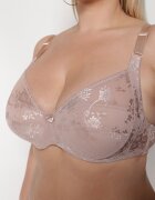  Sutien Bej închis din Dantelă Full Cup cu Bretele Reglabile Dimela