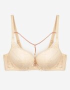  Sutien Bej Push Up Decorat cu lanț cu cristal Brinanna