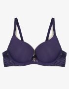  Sutien Bleu Marin cu Efect Push-up și Dantelă Decorativă Emithria