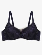  Sutien bleumarin dantelat cu motiv floral Nelamis