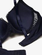  Sutien bleumarin dantelat cu motiv floral Nelamis