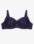  Sutien Bleumarin Din Dantelă cu croială Full Cup cu fundiță decorativă Doriri