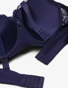  Sutien Bleumarin Din Dantelă cu croială Full Cup cu fundiță decorativă Doriri