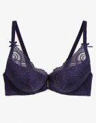 Sutien bleumarin din dantelă Push-Up Telovia