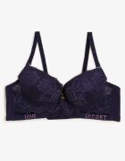  Sutien Bleumarin Push-up Decorat cu dantelă și inscripții cu paiete Elisei