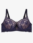  Sutien Bleumarin-Roz Push-up Decorat cu dantelă Temirenna