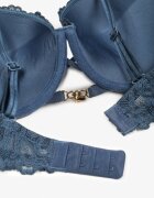  Sutien bleumarin Tip Push Up cu Dantelă și Bretele Duble Reglabile Emavina