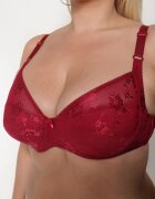  Sutien Bordeaux din Dantelă Full Cup cu Bretele Reglabile Dimela