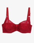  Sutien Bordeaux din Dantelă Full Cup cu Bretele Reglabile Dimela
