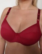  Sutien Bordo Decorat cu Perforații cu Croi Full Cup Erreviana