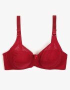  Sutien Bordo Decorat cu Perforații cu Croi Full Cup Erreviana