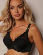 Sutien Clasic Negru Decorat cu Dantelă Terisa