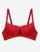  Sutien de dantelă Roșu cu push-up Neladrith