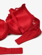  Sutien de dantelă Roșu cu push-up Neladrith