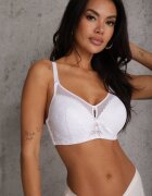  Sutien din dantelă Alb Full Cup cu bretele reglabile Nestalily