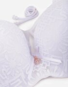  Sutien din dantelă Alb Full Cup cu bretele reglabile Nestalily