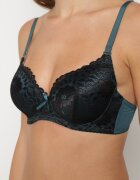  Sutien din dantelă Verde închis cu motiv floral Nelamis