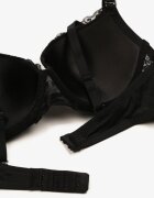  Sutien Elegant Negru Cupă C cu Dantelă și Închidere cu agățătoare Mairiel