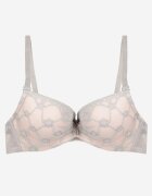  Sutien Gri-Roz Push Up cu Dantelă și Ornament Metalic Norirae