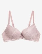  Sutien Mov deschis cu push-up decorat cu dantelă și zirconii Topazia