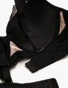  Sutien Negru-Bej cu Dantelă și Funcție Push Up Wifia