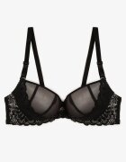  Sutien Negru-Bej Din dantelă Push-up Bliffa