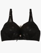  Sutien Negru Full Cup Decorat cu Dantelă Raviera