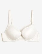  Sutien Push-up bej deschis cu dantelă decorativă și pandantiv Gialine