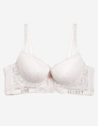  Sutien push-up bej deschis decorat cu dantelă și inscripții cu paiete Elisei