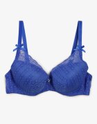  Sutien Push-up Bleumarin Decorat cu Dantelă și Zirconii Verikellia
